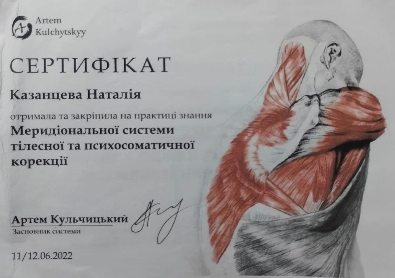 Меридіональна система тілесної корекції — Кульчицький, 2022
